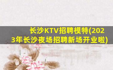 长沙KTV招聘模特(2023年长沙夜场招聘新场开业啦)
